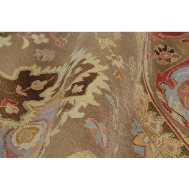 Rug & Kilim’s Persian Tabriz Style Rug in Beige-Brown With Floral Patterns For Sale - Image 9 of 10