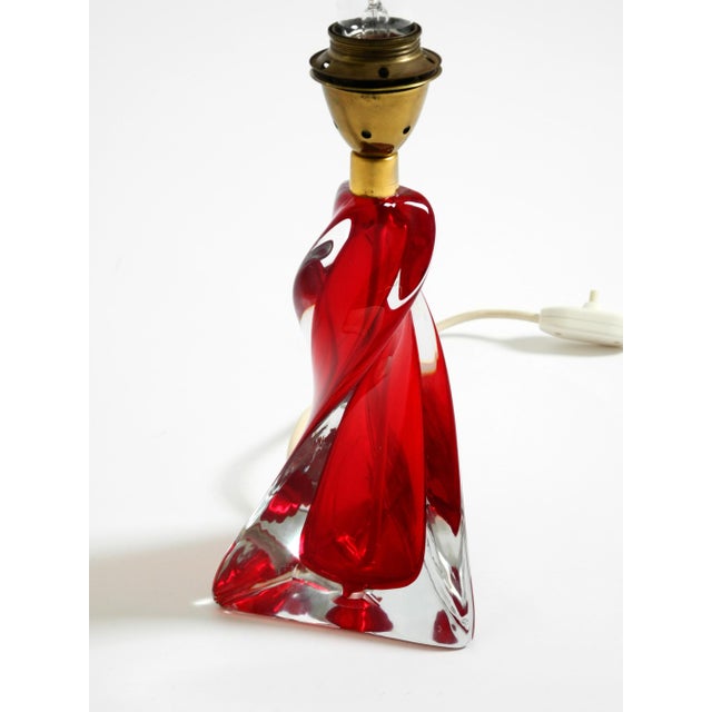 Mid-Century Modern Table Lamp with Crystal Glass in Red and Transparent, 1960s For Sale - Image 13 of 18