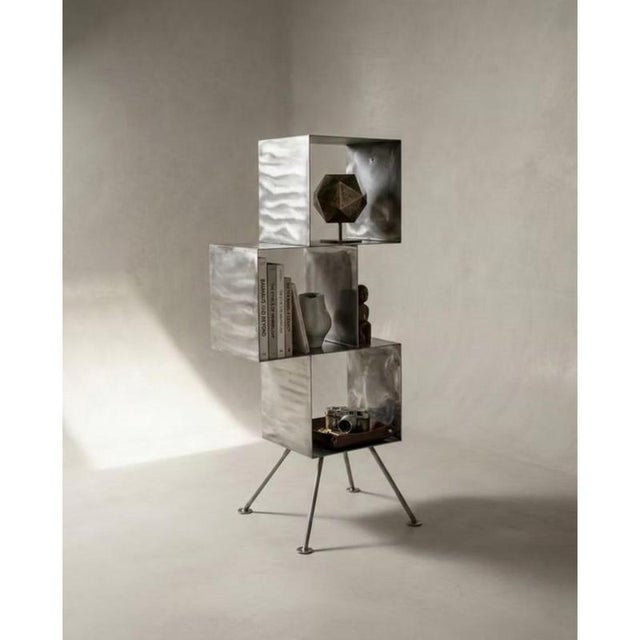 Rubik Module 2 Vertical Structure in Stainless Steel by Metalmorphosis Studio For Sale - Image 4 of 8