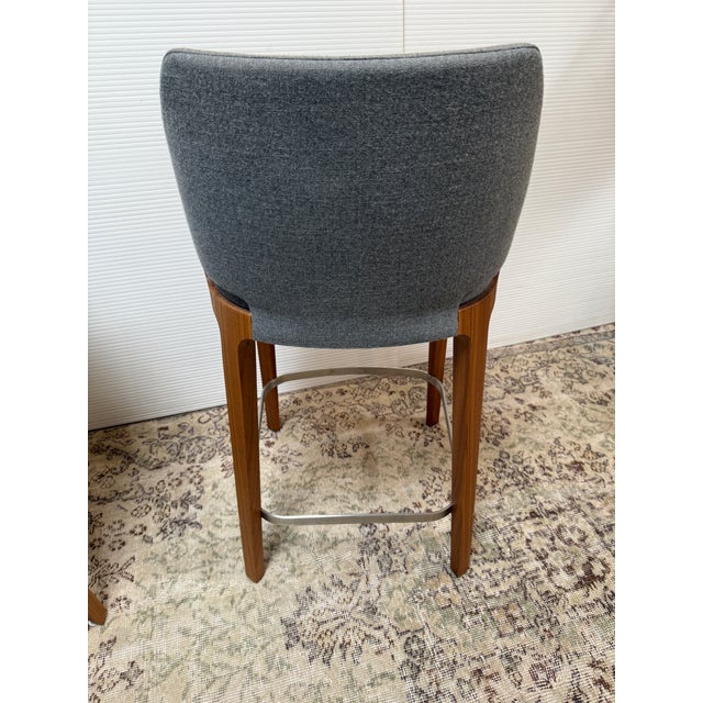 Wood Mario Ferrarini for Potocco Velis Counter Stools, Pair For Sale - Image 7 of 12