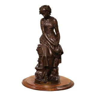 19th Century French Bronze Figure La Cruche Cassée by Mathurin Moreau For Sale
