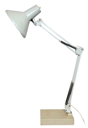 Vintage White Italian Architect Table Lamp, 1970s