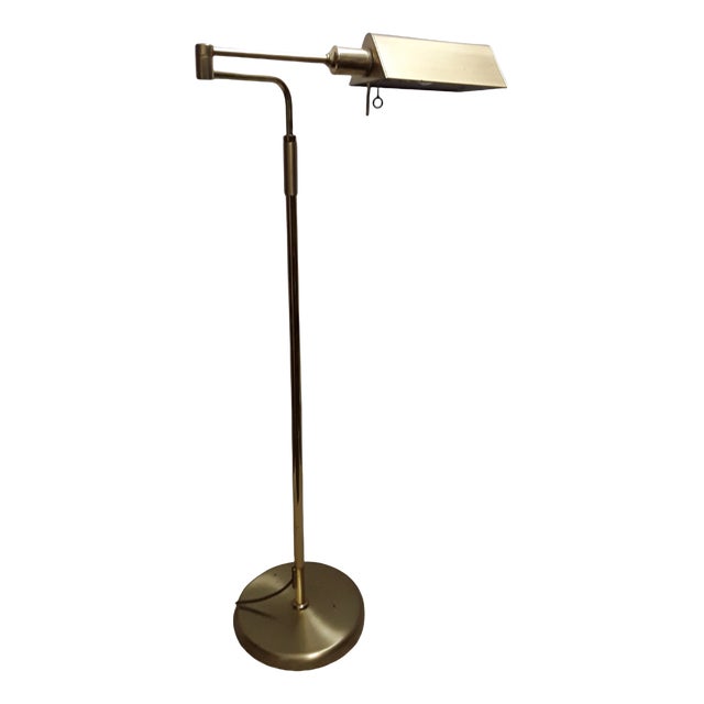 Vintage German Gold-Colored Metal Multi-Adjustable Floor Lamp from Bankamp Lights, 1970s For Sale