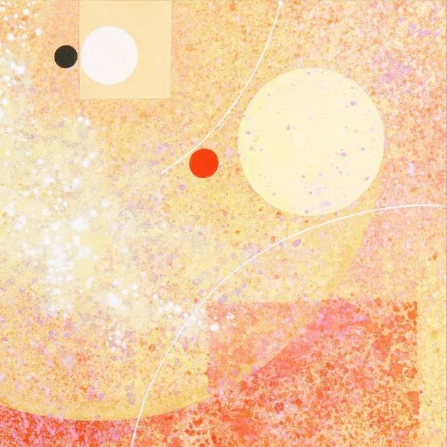 'Abstract in Coral and Gold' by John Franklin Sommers, 1987 For Sale - Image 4 of 11
