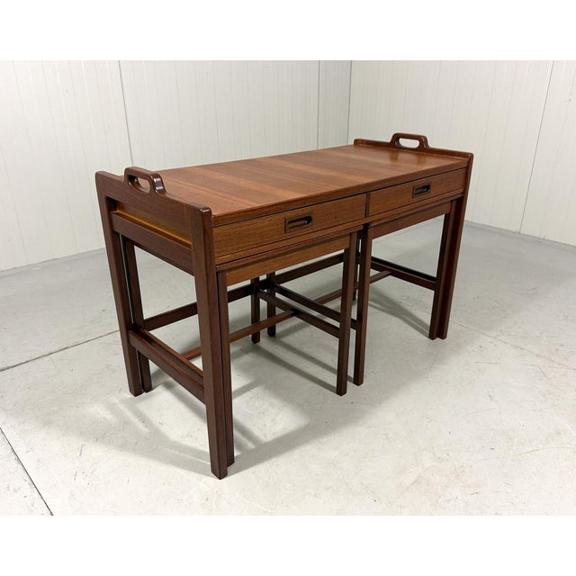 Wood Skaraborgs Möbelindustri Teak Nesting Tables, Sweden, 1960s, Set of 3 For Sale - Image 7 of 15