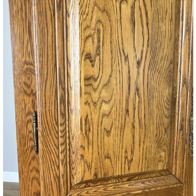 Vintage French Style Carved Oak 4-Door Armoire For Sale - Image 9 of 12