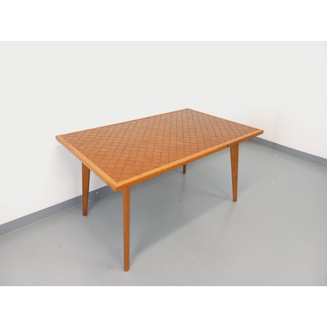 Wood Rectangular Wooden and Ceramic Dining Table, 1960s For Sale - Image 7 of 18