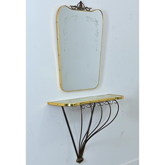 French Mid Century Mirror and Console Set For Sale - Image 16 of 17