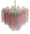 Italian Pink Glass Tube Chandeliers, 1970s, Set of 2 For Sale