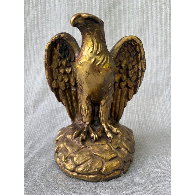 Metal Heavy Vintage Bronze Symbolic Eagle Figurine For Sale - Image 7 of 15