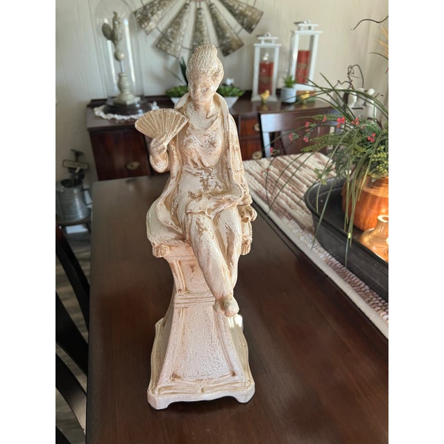 Ceramic 1980s Chinoiserie Woman Statue For Sale - Image 7 of 7
