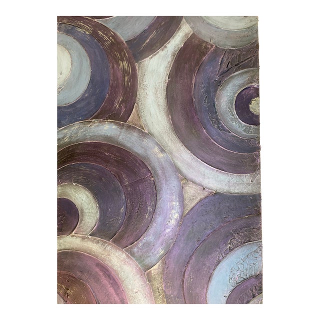 Original Textured Abstract Art – 2’ X 4’ Blue Swirl Canvas For Sale