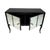 Pair of Hollywood Regency Black Glass and Mirror Cabinets With Cabriole Legs For Sale - Image 4 of 7