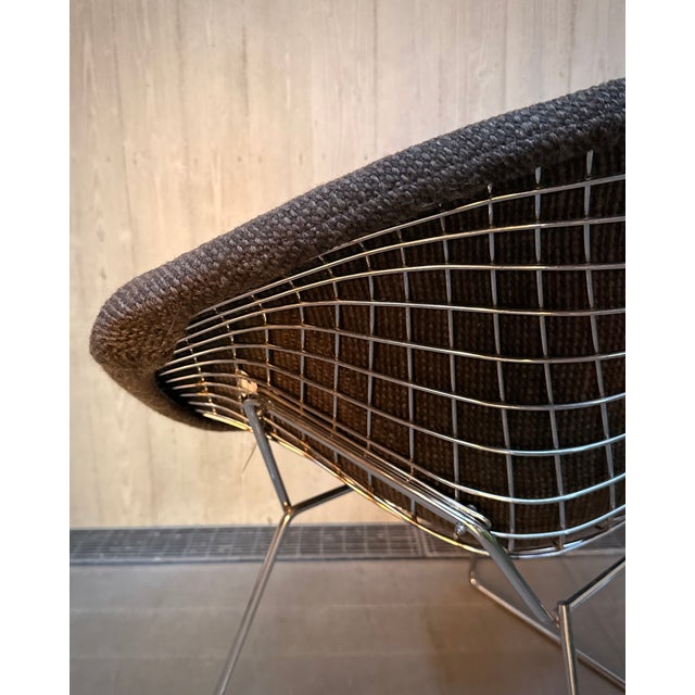 Diamond Chair in Chrome and Brown Upholstery for Knoll International, 1980s For Sale - Image 13 of 16