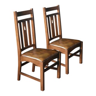 Crafters and Weavers Arrow Back Dining Side Chairs- A Pair For Sale