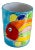 Vintage Folk Art Italian ‘La Musa’ Hand Painted Fish Ceramic Vase, Vessel, Canister For Sale