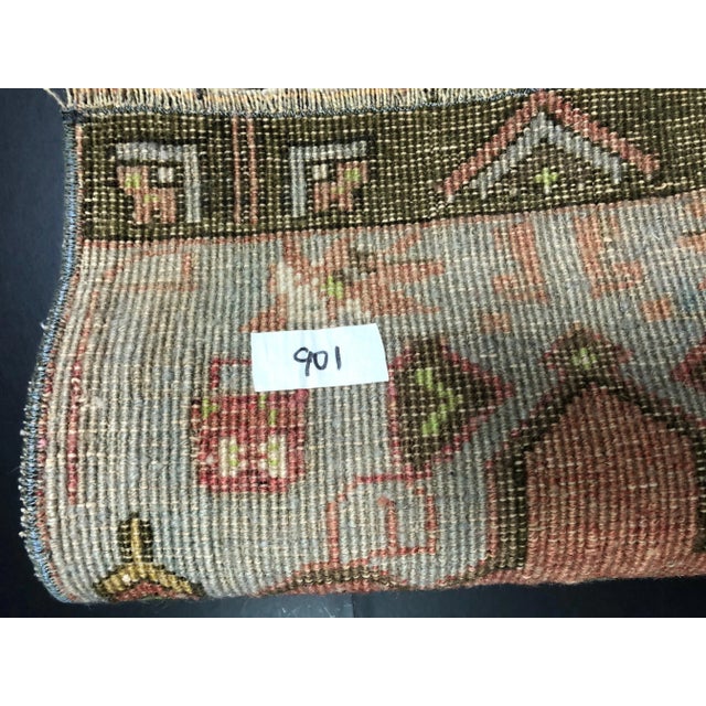 1960s Vintage Turkish Traditional Handmade Red Gray Rug For Sale - Image 5 of 6