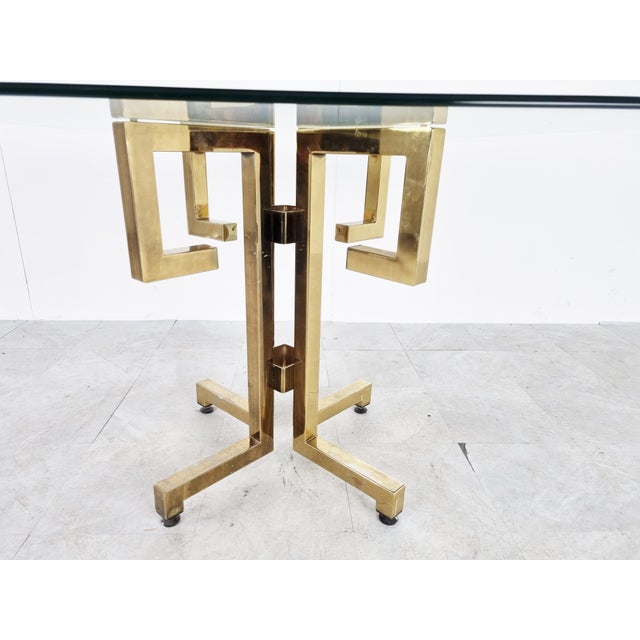 Gold Geometrical Brass Dining Table, 1970s For Sale - Image 8 of 11