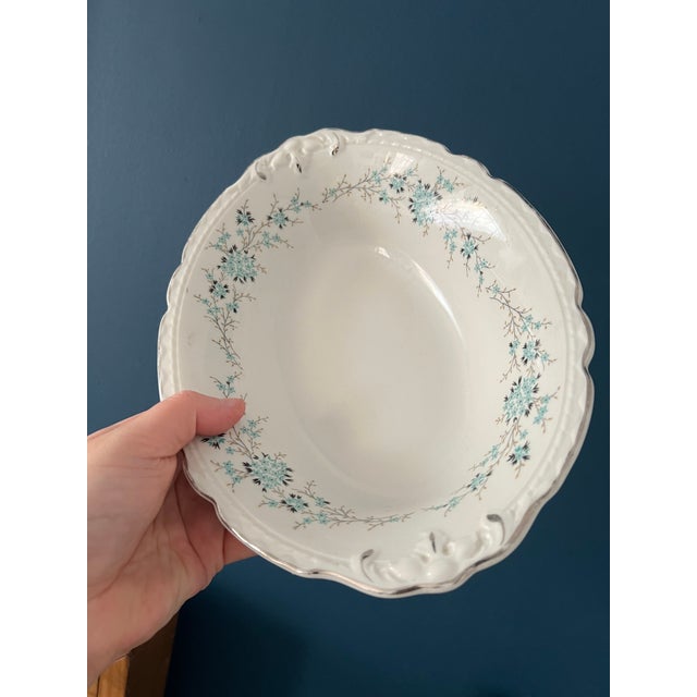 1950s English Traditional Royal Jackson Fine Bone China Dinner Service in Blue Floral Spray - 44 Pieces For Sale - Image 14 of 18