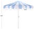Modern Meze 9 Ft Crank Umbrella, Baby Blue Cabana Stripe/White Pole For Sale - Image 3 of 9