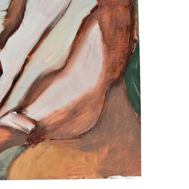 Late 20th Century Clair Seglem Portrait Painting of a Woman in Green - 20th Century Unsigned For Sale - Image 5 of 8