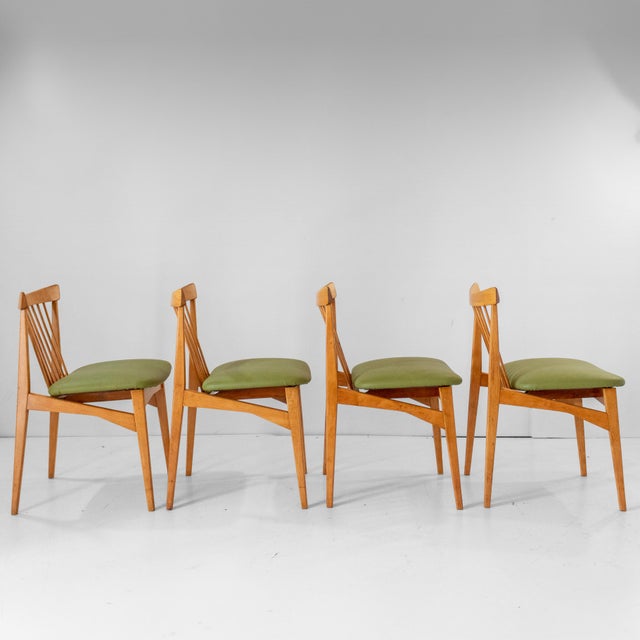 Mid-Century Modern Italian Wood Dining Chairs, 1960s, Set of 4 For Sale - Image 6 of 15