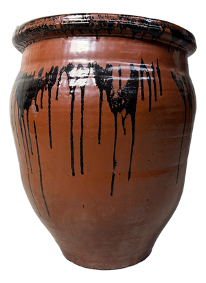 Large Japanese Drip Glazed Stoneware Tsubo Jar, 1970s