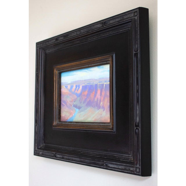 Impressionist Grandview Point by Kirsten Savage | Oil on panel Landscape of a canyon with a river below. For Sale - Image 3 of 3