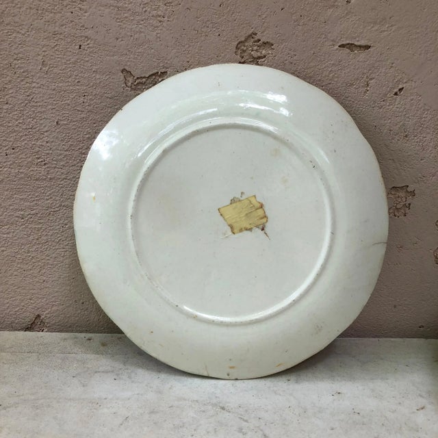 Late 19th Century French Majolica Pear Plate For Sale - Image 4 of 7