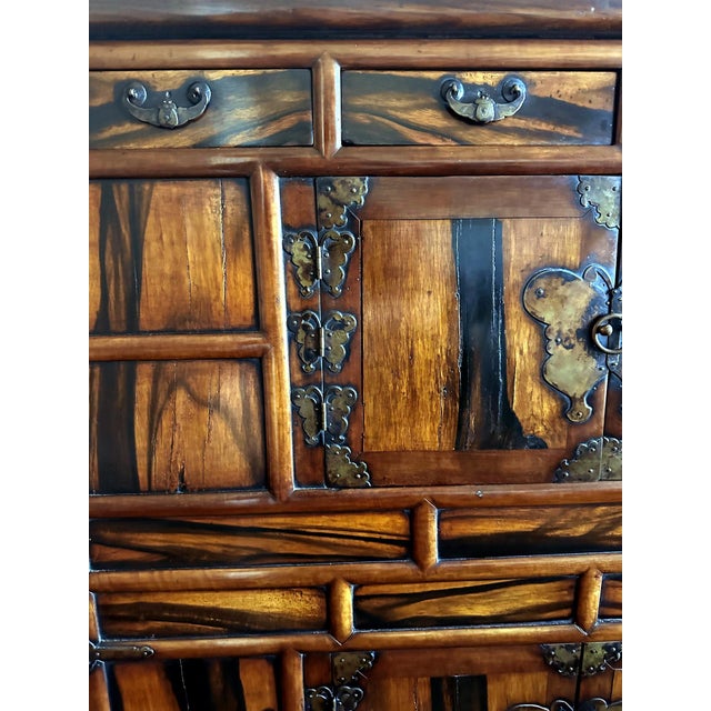 Antique Korean Two-Level Storage Chest Ich’ung Jang with Persimmon Panels For Sale - Image 11 of 12