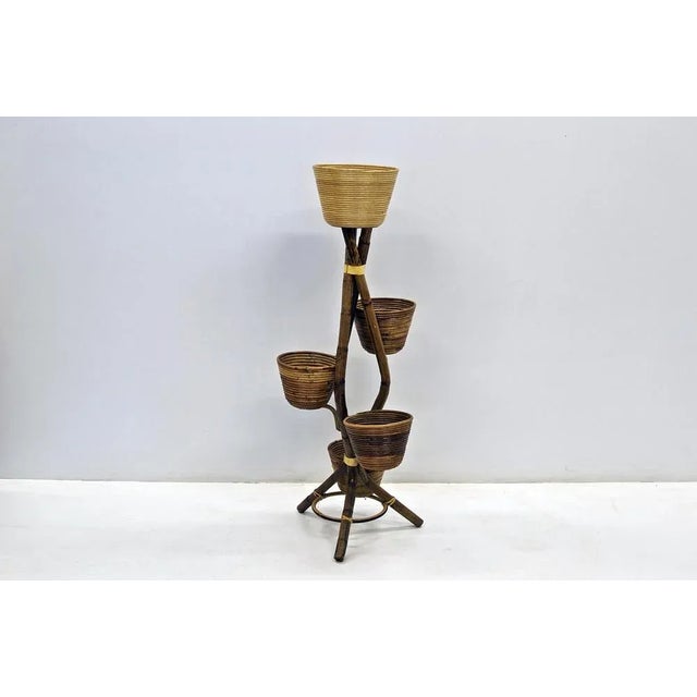 Stand with Planters in Bamboo For Sale - Image 4 of 4