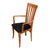 - A Pair of Scandinavian Modern Arm Chairs in Cherry with a Tall Profile and an Unusual & Elegant Backrest - Back has...