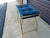 Metal 1960s Vintage Mid Century Blue Tufted/ Gold Metal Frame Vanity Bench by Kock Original Style For Sale - Image 7 of 10