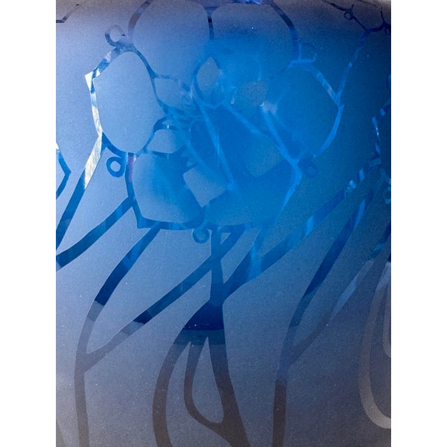 Italian Blue Glass Vase by Richard Rooze For Sale - Image 10 of 11
