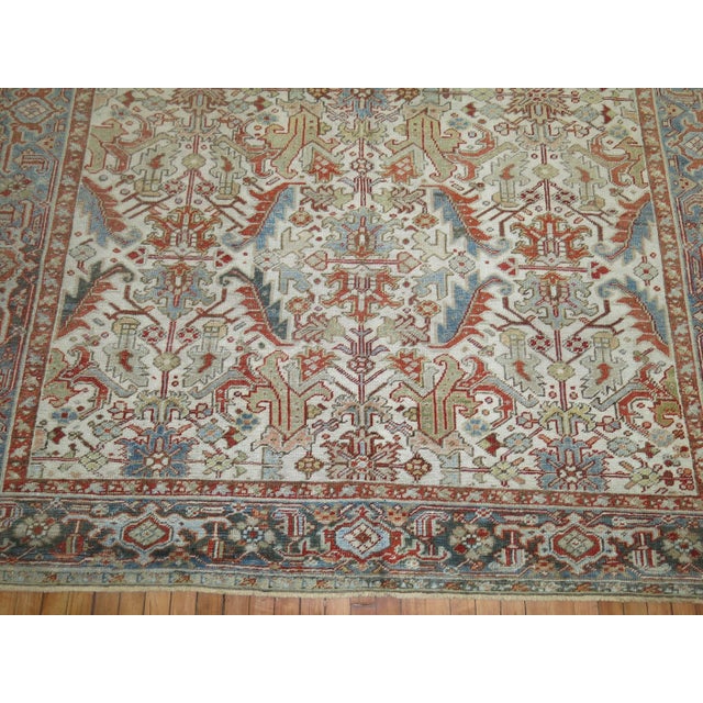 Persian Antique Zabihi Collection Persian Heriz Rug - 7'9" x 10'9" For Sale - Image 3 of 9
