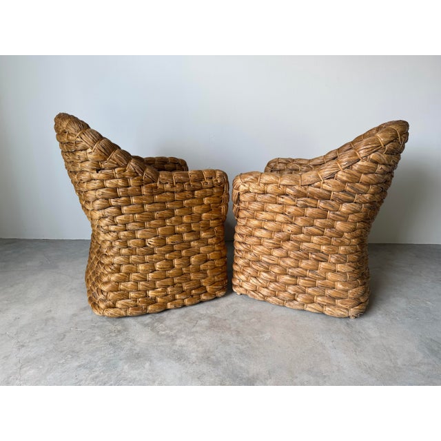 Ralph Lauren “Joshua Tree” Woven Barrel Back Accent Chairs – A Pair For Sale In Miami - Image 6 of 12