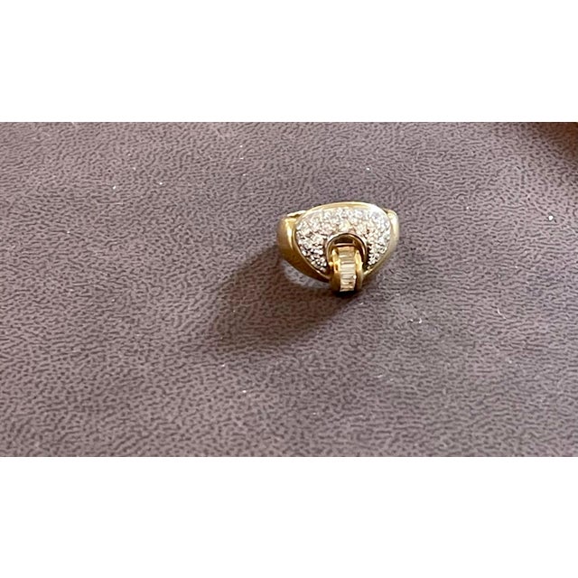 Metal 0.75 Carat Diamond Cocktail 18 Karat Yellow Gold Ring, Size 4, vs/ G For Sale - Image 7 of 8