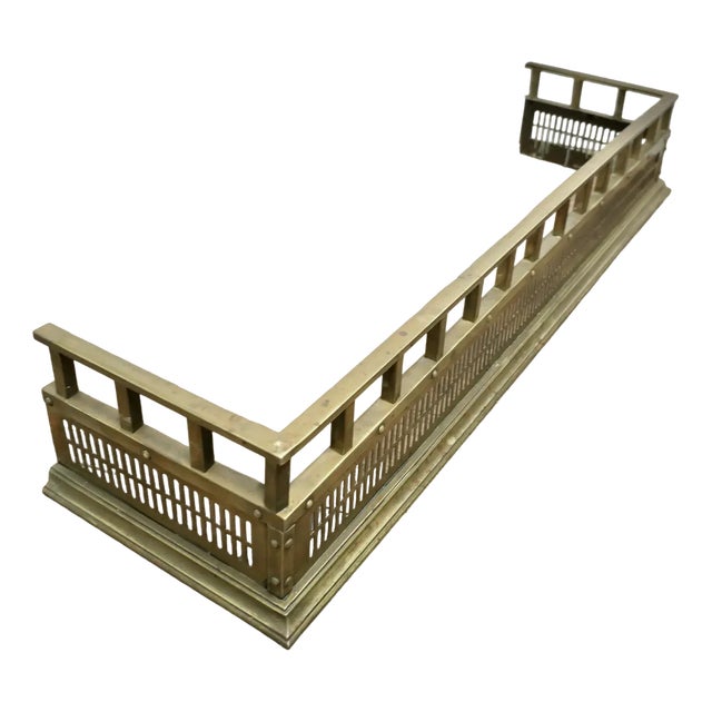 Victorian Brass Fender, 1890s For Sale