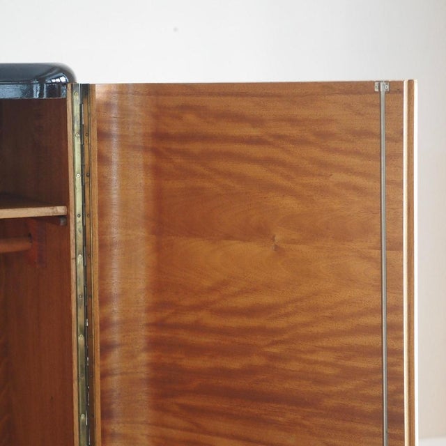 Art Deco Three-Door Wardrobe with Burl Wood Veneer, 1940 For Sale - Image 16 of 18