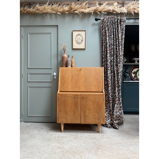 1960s Mid-Century Modern Oak Secretaire, 1960s For Sale - Image 5 of 18