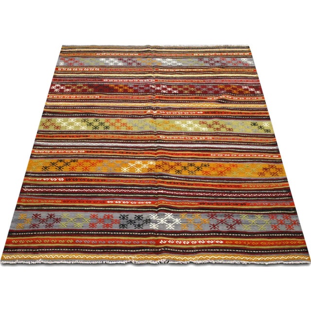 1960s 1960s Turkish Kilim For Sale - Image 5 of 5