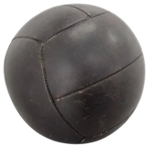 Large Vintage Black Leather Medicine Ball, 1930s