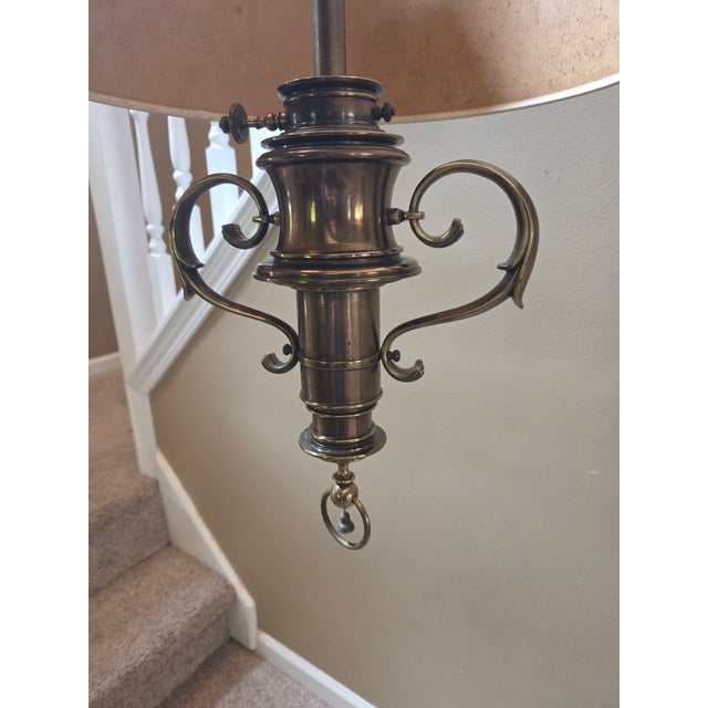 Antique Brass Pendant Chandelier For Sale - Image 10 of 11