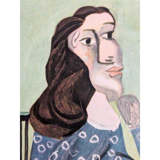 Pablo Picasso Pablo Picasso, Portrait, Color Offset Lithograph on Pur de Marais Fil Paper, 1943 For Sale - Image 4 of 5