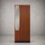 A striking mid century teak wardrobe featuring a distinctive atomic-style mirrored panel to the door, adding sculptural...