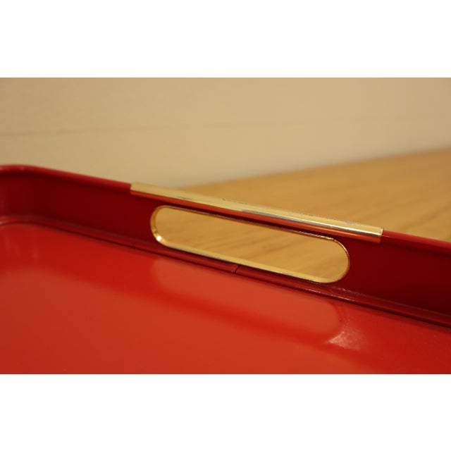 1960s Painted Steel Tray with Gilt Handles from MB Italia, 1960s For Sale - Image 5 of 13