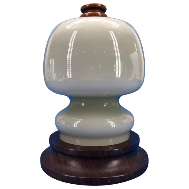 Mid 20th Century Italian Mid-Century Modern Opaline Shade Night Table Lamp, Mid 20th Century For Sale - Image 5 of 12