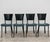 Vintage Chairs in Black Metal with Leather and Aqua Green Fabric, 1980s, Set of 4 For Sale - Image 9 of 13