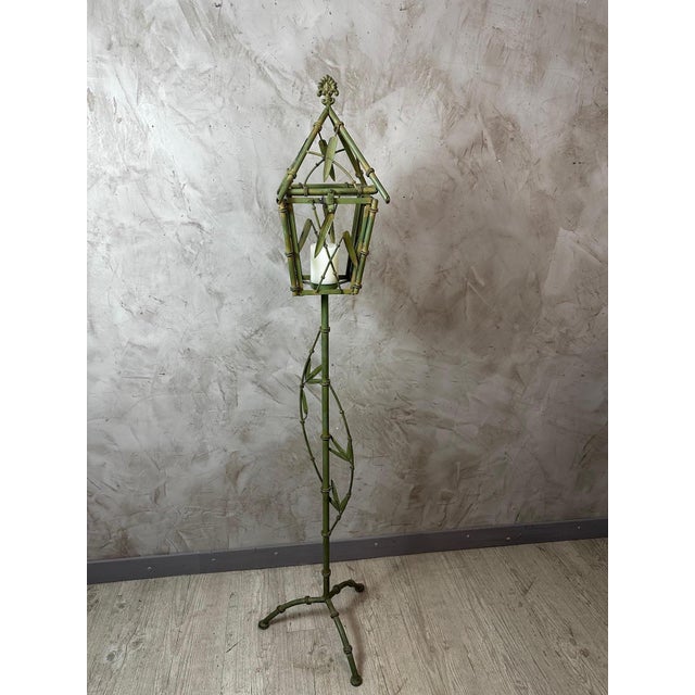 Vintage Bamboo Lantern, 1950s For Sale - Image 6 of 11
