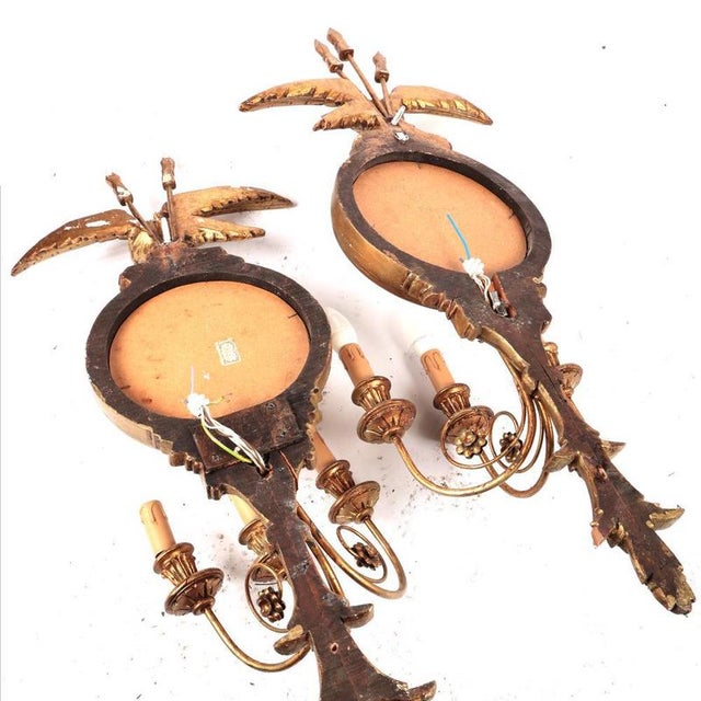 Glass French Gilt Mirrored Eagle Wall Sconces, Set of 2 For Sale - Image 7 of 10